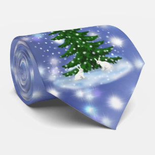 Gravata Molas brancas de spruce de Natal