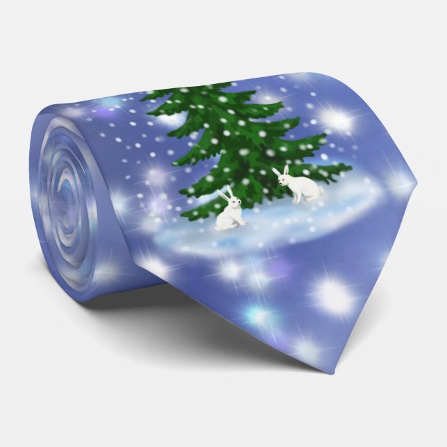 Gravata Molas brancas de spruce de Natal (Rolled)