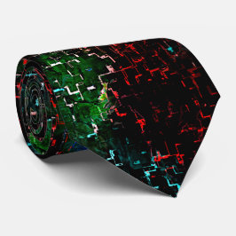 Gravata Moldes coloridos em mosaico escuro e à esquerda