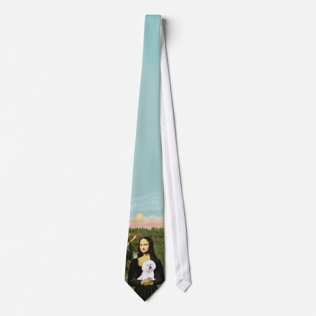 Gravata Mona Lisa & Bichon Frise Tie (Frente)