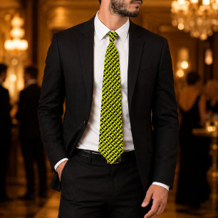 Gravata Monarca Zulu Luxo Africano Preto e Amarelo