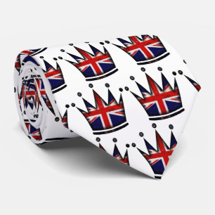 Gravata Monarquia do Reino Unido - Union Jack Crown Tie