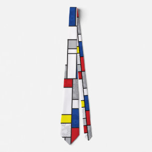 Gravata Mondrian - Círculos Retro Minimalistas De Stijl M