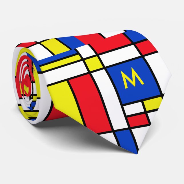 Gravata Mondrian inspirou a arte abstracta do design (Rolled)