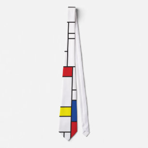 Gravata Mondrian Minimalist Geometric De Stijl Modern Art