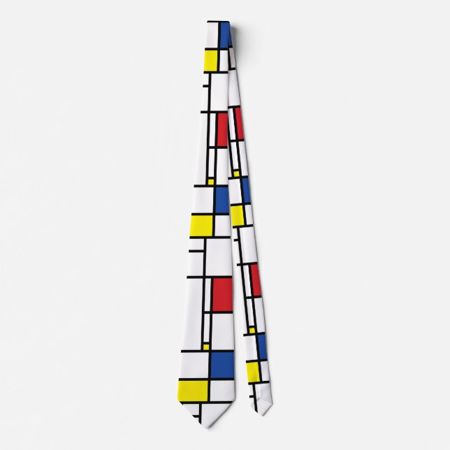 Gravata Mondrian Minimalist Geométrico De Stijl Modern Art (Frente)