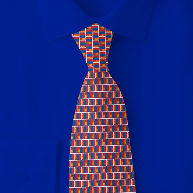 Gravata Mongolia Flag Brick Pattern (Criador carregado)