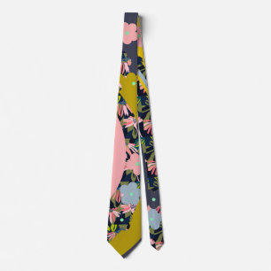 Gravata Monjii art floral Tie