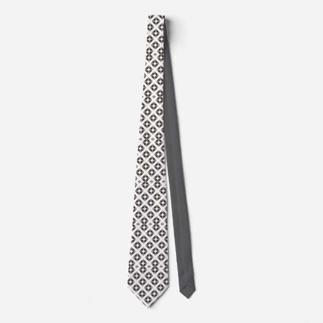 Gravata Monocromática com Estampa de Diamante (Frente)