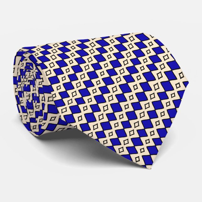 Gravata Monograma Azul Real (Rolled)