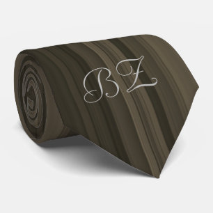 Gravata Monograma Brown Hues Pinstripe