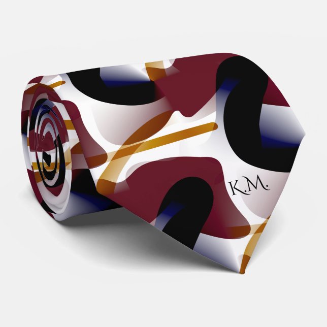 Gravata Monograma Chic Geométrico Moderno Excêntrico (Rolled)