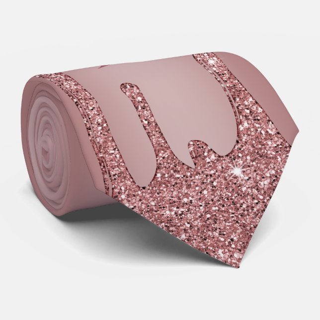 Gravata Monograma das unidades de brilho com brilho Dourad (Rolled)