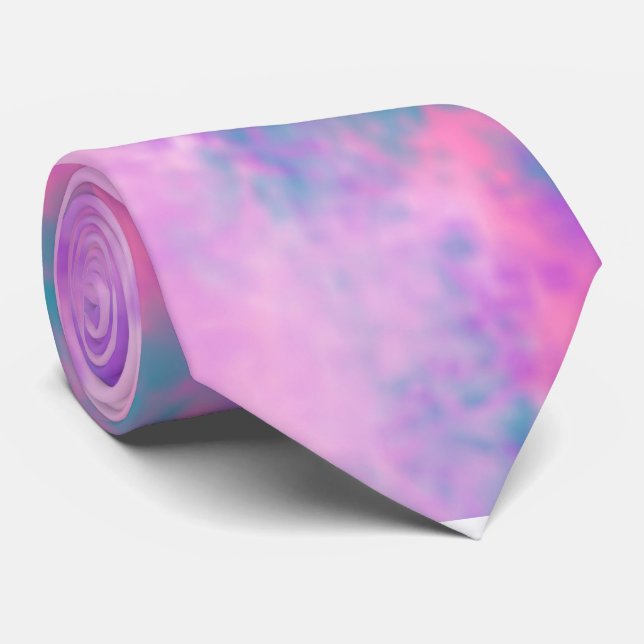 Gravata Monograma de Nuvens Cor-de-Rosa Fofas (Rolled)