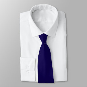 Gravata Monograma de Script Branco Mínimo Azul Sólido Mode