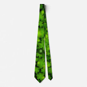 Gravata Monograma de Shamrock Irlandês Duplo Side Tie