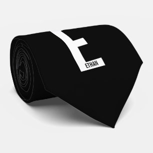 Gravata Monograma e Nome de Negrito Personalizado Moderno