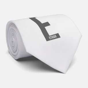 Gravata Monograma e Nome de Negrito Personalizado Moderno