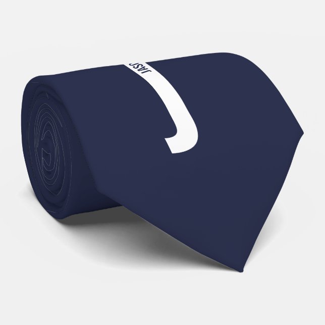 Gravata Monograma e Nome Personalizados em Negrito Moderno (Rolled)