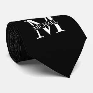 Gravata Monograma e Nome Personalizados Pretos