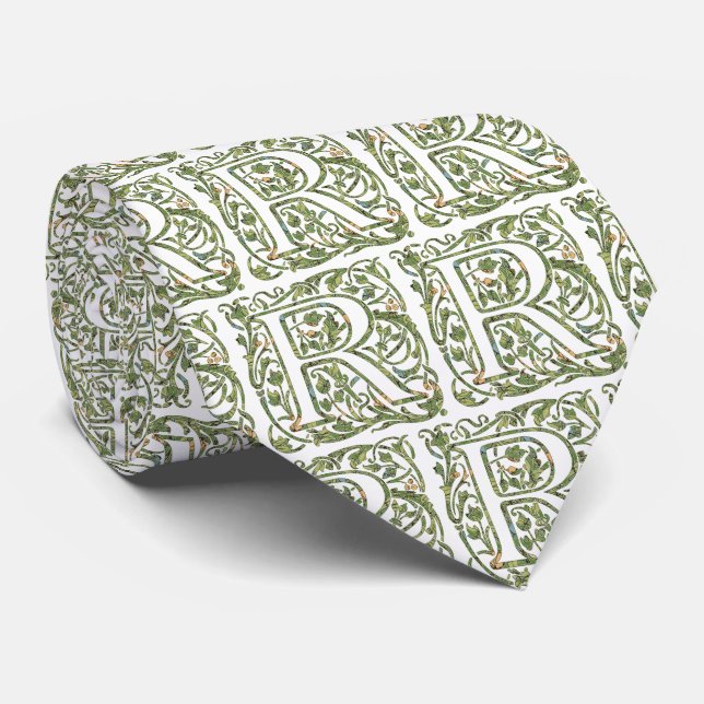 Gravata Monograma Floral R (Rolled)