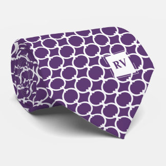 Gravata Monograma Geométrico em Púrpura