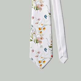 Gravata Monograma impresso em Arte Floral Estática Colorid