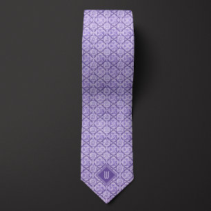 Gravata Monograma inspirado por Pastel Purple Floral