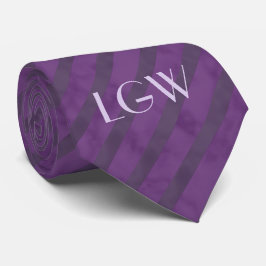 Gravata Monograma listrado roxo