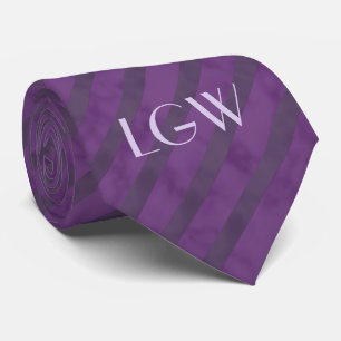 Gravata Monograma listrado roxo