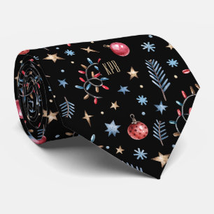 Gravata Monograma, Luzes de Feriado com Ornamentos de Estr