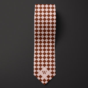 Gravata Monograma Marrom Casual Verificado