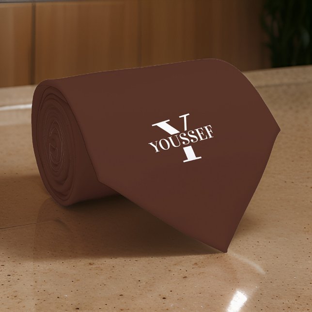Gravata Monograma Minimalista Brown (Criador carregado)