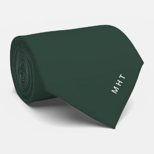 Gravata Monograma Minimalista de Iniciais Verde Floresta M