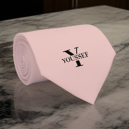 Gravata Monograma Minimalista Dourado rosa