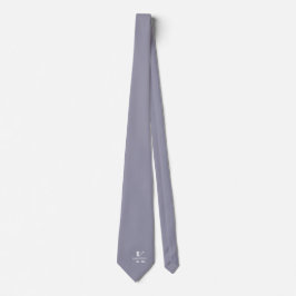Gravata Monograma + Nome Cinza Elegante