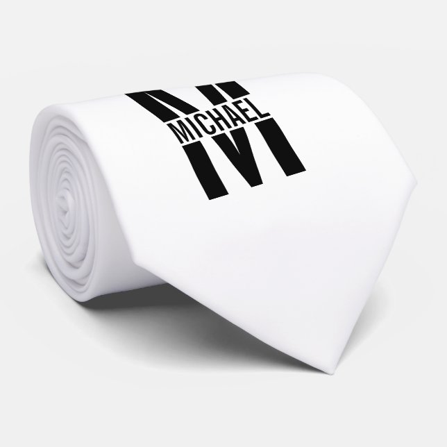 Gravata Monograma Personalizado e Coletor de Pescoço (Rolled)