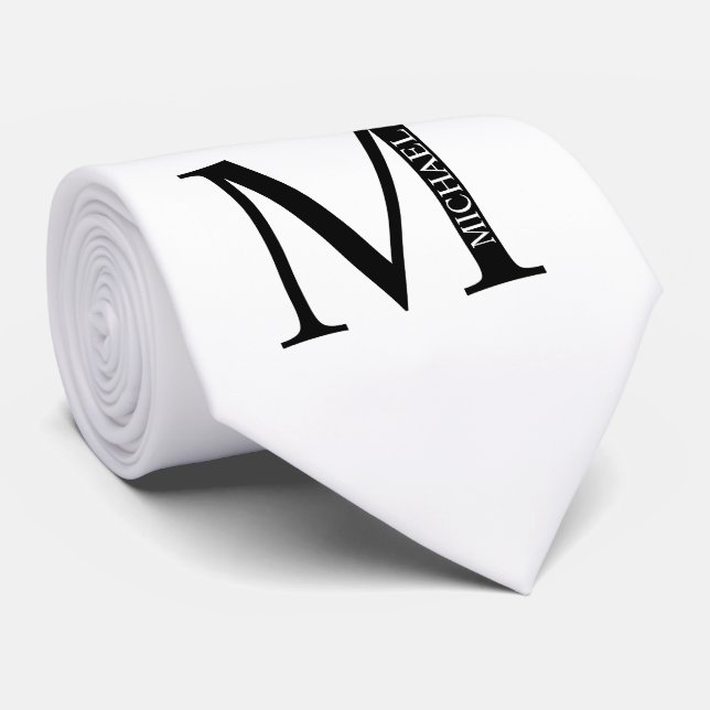 Gravata Monograma Personalizado e Tipo de Nome (Rolled)