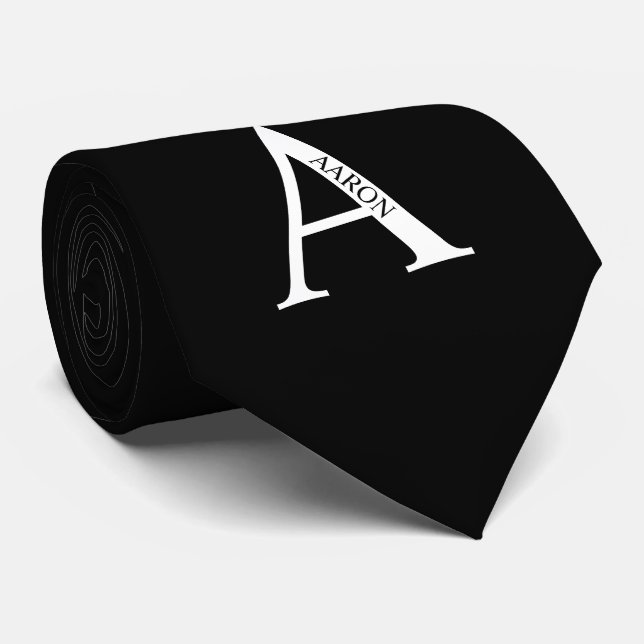 Gravata Monograma Personalizado e Tipo de Nome (Rolled)