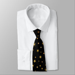 Gravata Monograma personalizado elegante preto e estrela D