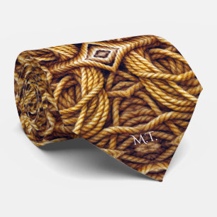Gravata Monograma Personalizado Náutico de Textura de Cord
