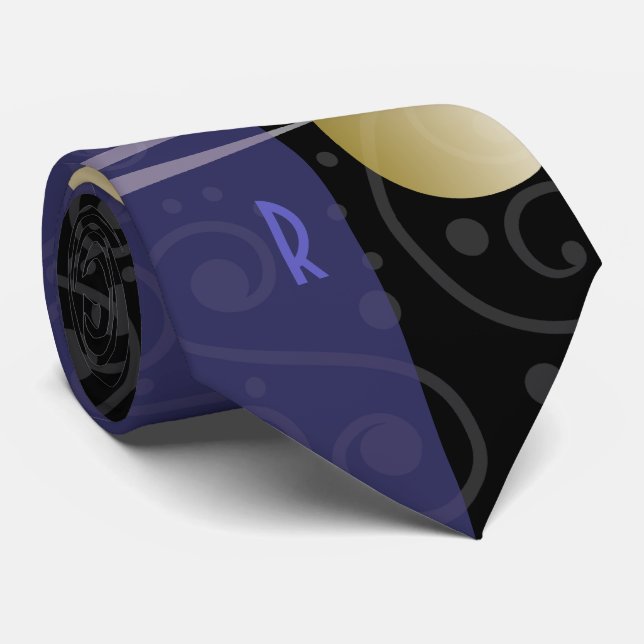 Gravata Monogrammed Art Deco Tie (Rolled)