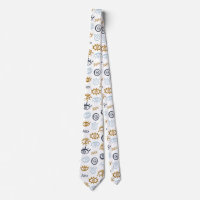 Monogrammed Evil Eye Pattern | Add Name Neck Tie