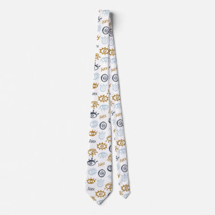 Gravata Monogrammed Evil Eye Pattern   Add Name Neck Tie