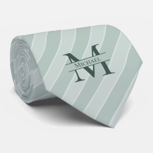 Gravata Monogran + Nome Jade Green Stripe