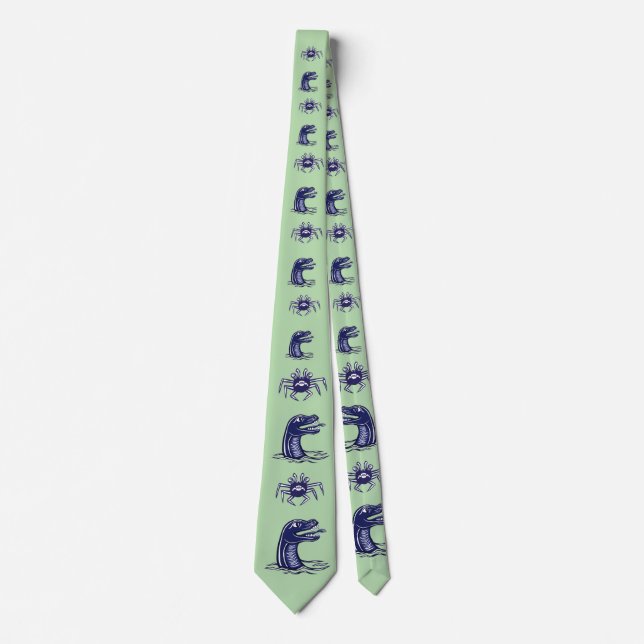 Gravata Monstro do caranguejo e modelo do dragão de água (Frente)