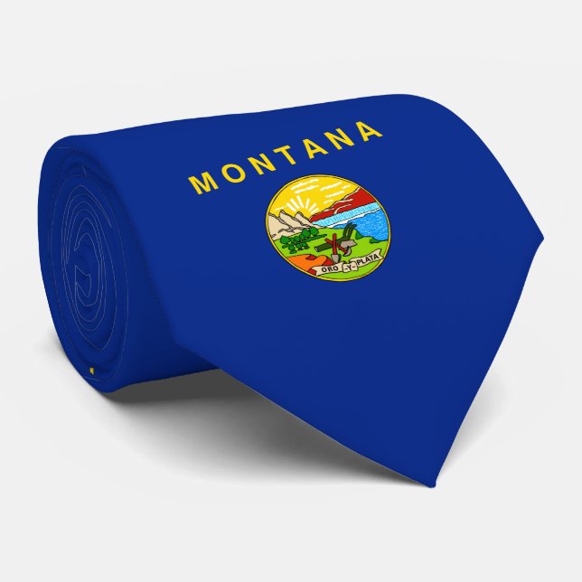 Gravata Montana State Flag Design (Rolled)