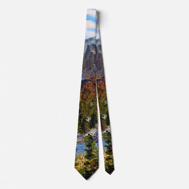 Gravata Monte Lake Knife Oil Painting Neck (Frente)