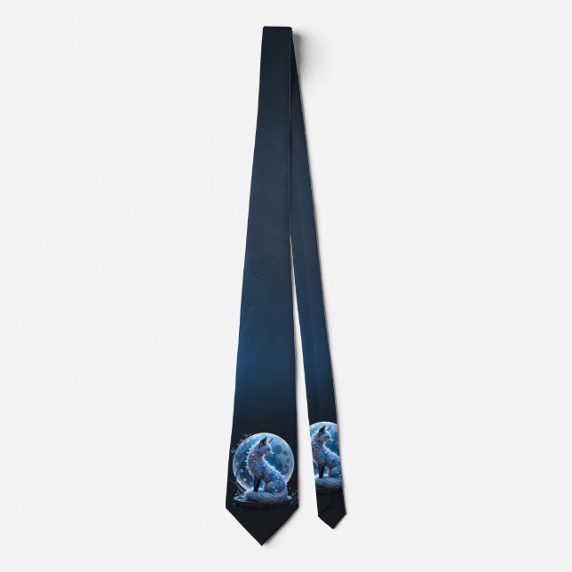 Gravata Moonlit Crystal Fox – Guardian of Silent Dreams.  (Frente)