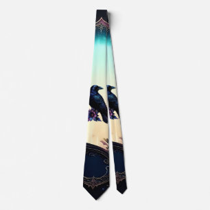 Gravata Moonlit Raven Suite de Noiva Floral Gótica.
